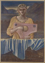 Studie einer Frau mit einem Musikinstrument, 1895